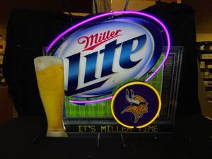lot 36 image: Miller Lite MN Vikings neon football field