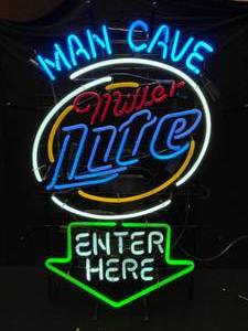 lot 60 image: Miller Lite  Man Cave Enter Here neon sign