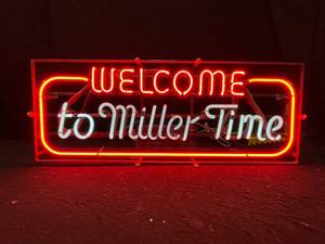 lot 65 image: Welcome to Miller Time neon