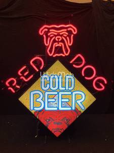 lot 72 image: Red Dog Cold Beer neon