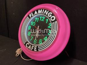 lot 81 image: Flamingo Caf art deco style neon clock