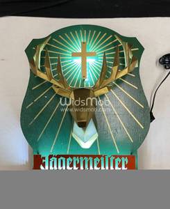 lot 110 image: Jagermeister 3D antlers back lit with LEDs, NIB New in Box