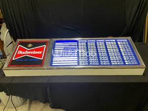 lot 100 image: Large Budweiser cooler price display