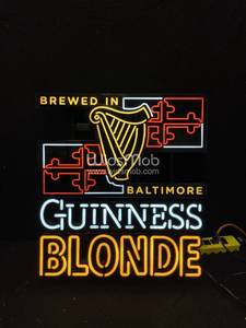 lot 108 image: Guiness Blonde Made in Baltimore LED - NIB New in Box