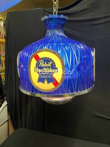 lot 114 image: Pabst faux glass style hanging lamp
