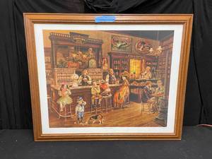 lot 143 image: Turn of the Century Drugstore framed print