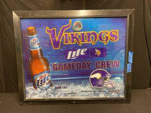 lot 146 image: Miller Lite, MN Minnesota Vikings Game Day Crew mirror