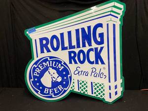 lot 149 image: Rolling Rock Extra Pale Premium Beer tin tacker