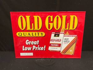 lot 158 image: Old Gold Quality Cigarettes metal sign