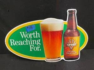 lot 178 image: Summit Beer, Worth Reaching For tin tacker