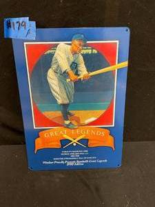 lot 179 image: Windsor proudly presents Great Baseball Legends porcelain enamel sign