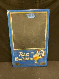 lot 186 image: Pabst Blue Ribbon tin chalkboard
