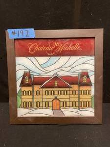 lot 192 image: Chateau Ste Michelle framed stained glass