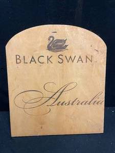 lot 193 image: Black Swan Australia 2-sided wood panel