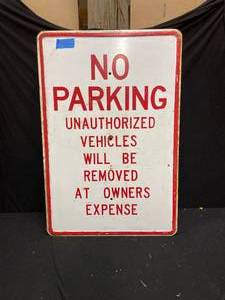 lot 205 image: Heavy gauge steel embossed No Parking sign