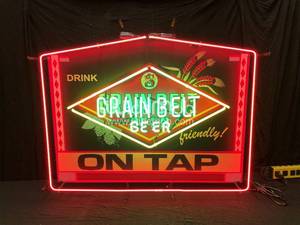 lot 2 image: Grain Belt Beer neon sign