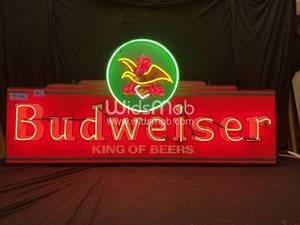 lot 3 image: The King of Neon Bud signs - Large Budweiser beer neon