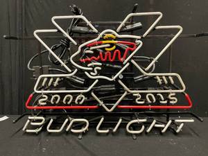 lot 62 image: Bud Light  15th Anniversary MN Minnesota Wild hockey neon
