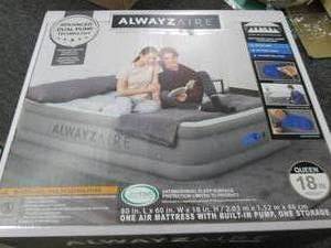 aleayz aire queen 18 inch air bed w...