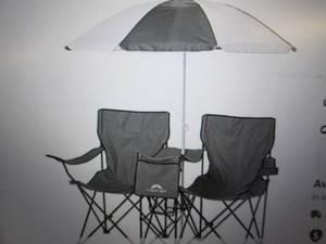 folding chair set with table and um...