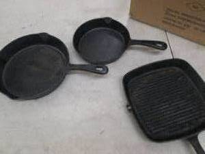 3 pc preseasoned cast iron  cookwar...