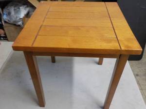 lot 252 image: Wood End Table 16 sq x 16 tall...
