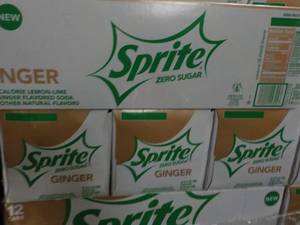 lot 272 image: 4 - 12 pks Sprite Ginger Zero Sugar...