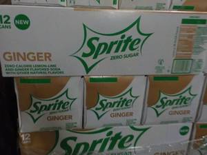 lot 273 image: 4 - 12 pks Sprite Ginger Zero Sugar...