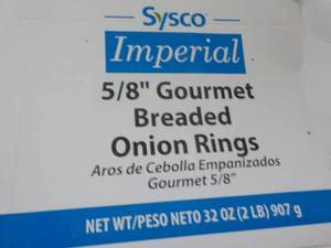 lot 300 image: 32 oz box Frozen Onion Rings...