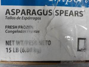 lot 314 image: 15 lb. Box Frozen Asparagus Spears...