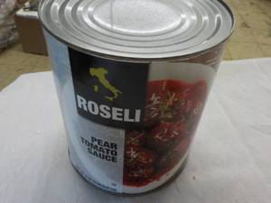 lot 202 image: Gallon Can Roseli Pear Tomato Sauce...