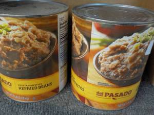 lot 203 image: 2 Gallon Cans Del Pasado Refried Be...
