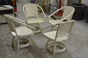 Retro dining set 4 swivel chairs and table top