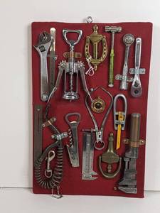 lot 5 image: Extremely Rare Vintage Kitchen, Drafting Tool, And More Sample Display- Steel Adjustable Wrenches,Calipers,Ball Peen Hammer Vintage Corkscrew Vintage Bottle Opener & Corkscrew,Brass Door Knocker,Socket Wrenches, Mall of American Souvenir  And More