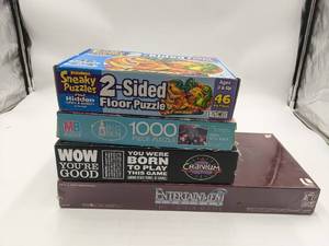 lot 36 image: Board Game CollectionEntertainment Tonight the Trivia Game, Cranium  Big Ben 1000 Piece Puzzle  2 Sided Floor Puzzle
