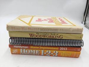 lot 42 image: Woodworking Book Collection-How To Build Wood Frame House  The Complete Book of Woodworking Mastercam Training guide 2017  The Family Handyman Home Improvement 2013 Home Improvement 1-2-3 2nd Edition Home Depot