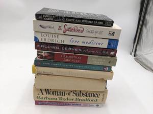 lot 44 image: Non-FictionFiction Book Collecton-Finite and the Infinite Games a Vision of Life,ove Medicine,Snow Flower and the Secret Fan & More