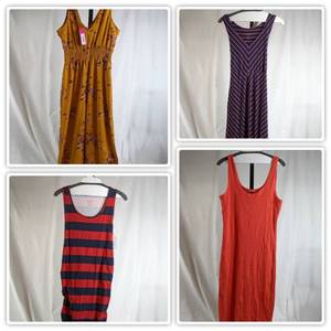 lot 170 image: Womens Dress Collection (XS,XXL)Isabel Maternity Striped Dress (XS) Isabel Maternity Striped Skater Dress (XS) Wild Fable Pink Dress (XXL) Xhilaration Yellow Floral Jumpsuit (XS)
