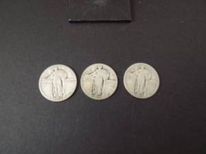 3 Standing Liberty Quarters