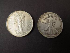 2 Walking Liberty Half Dollars