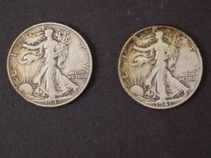 2 Walking Liberty Half Dollars
