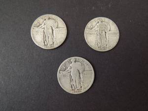 3 Standing Liberty Quarters
