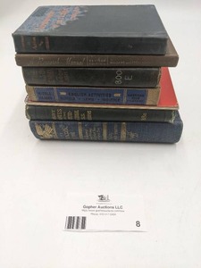 lot 08 image: 6 Vintage Rare English, Grammar, & Reading, Theological Hard Bound Books from 1882- 1951