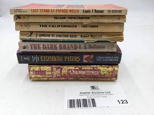 lot 123 image: 7 Vintage Western and Romance Paperback Books