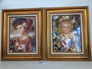 lot TF-28 image: Custom Framed Lithograph Adrian and Panchito by Francisco Masseria 24.25 x 19.25