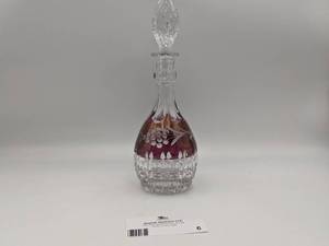 lot TF-06 image: Gorgeous Vintage Cut Crystal Ruby  Wine Carafe