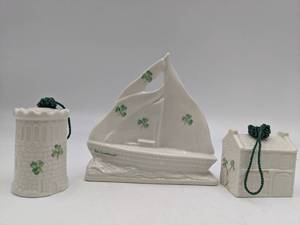lot TF-10 image: Beautiful Vintage Limited Edition 2006  Belleek 3 Piece Collection
