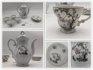 lot TF-15 image: Rare Vintage Watteau by Royal Worcester Tea Set