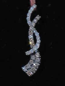 14 Karat White Gold Champagne and White Diamond Pendant