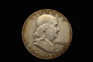 1950-P Franklin Silver Half Dollar Coin